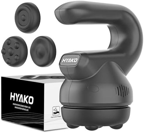 HYAKO Handheld Professional Mini Orbital Buffer Relief Massager, Adjustable Multi-Speed Vibration Deep Tissue Body Chiropractic Massager for Neck, Shoulder, Leg,Back muscle pain relief massage therapy