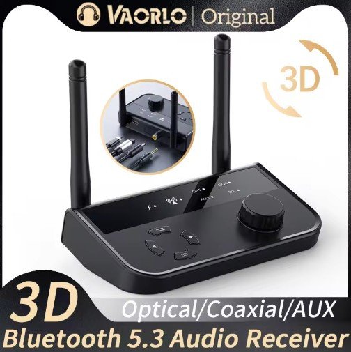 3D Stereo Bluetooth 5.3 Audio Receiver Optical/Coaxial/3.5mm AUX Analog Digital Signal Output Wirelss Adapter For Car Speaker