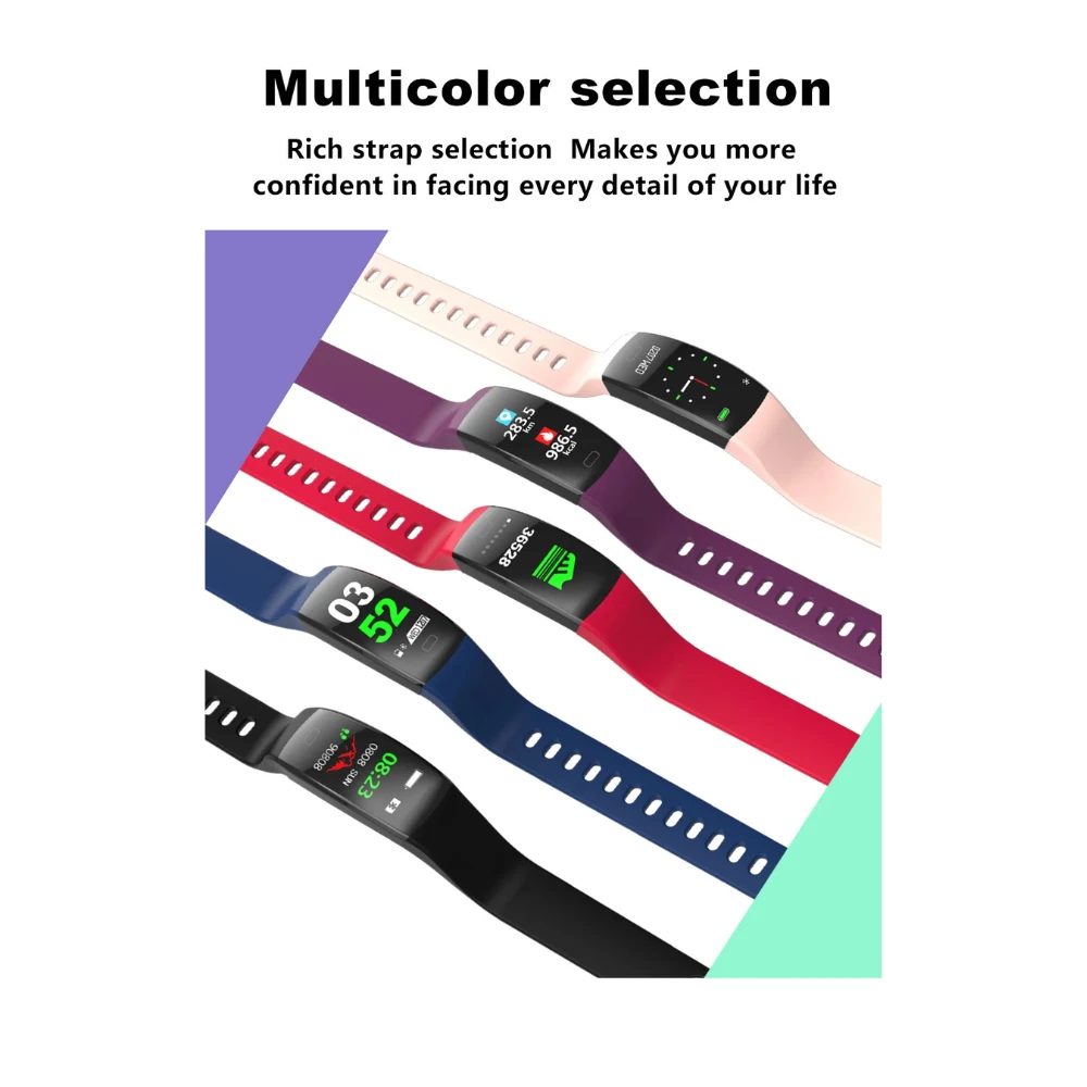 F64HR Smart Bracelet: Comprehensive Fitness Tracker with Heart Rate Monitor, Sleep Analyzer, Activity Tracking, and Smart Notifications – Stay Informed and Active Every Day