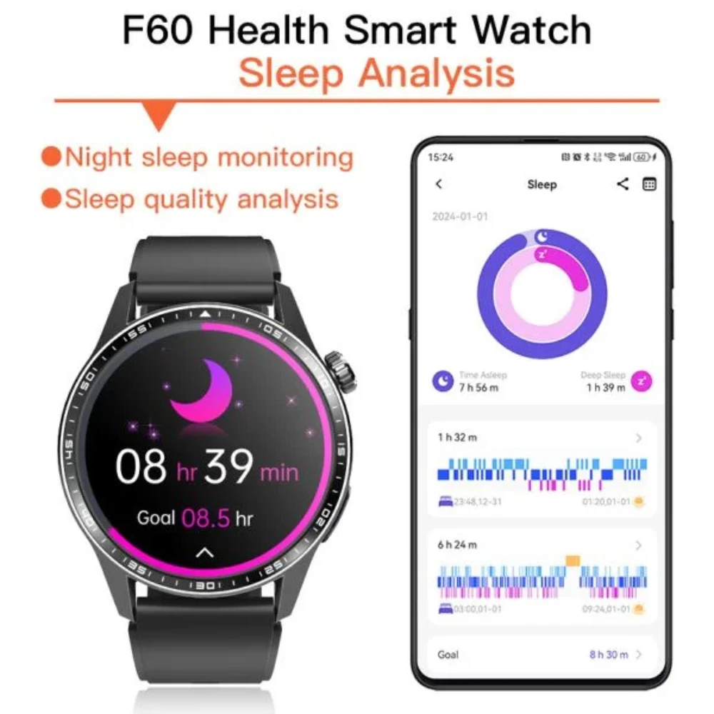 F61 Smart Watch: Ultimate Fitness Tracker, Heart Rate Monitor, Sleep Analyzer, and Smart Notifications – Elevate Your Lifestyle with Advanced Wearable Technology