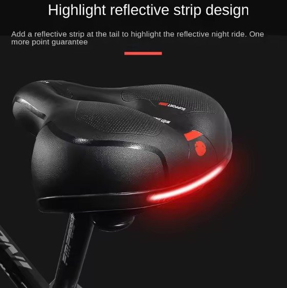 ESLNF Hollow Breathable Bicycle Saddle MTB Road Bike Saddle Shock Absorbing Comfortable Big Butt Bike Seat Bicycle Accessories