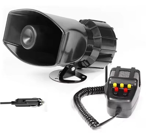 Mic PA System Emergency Amplifier Hooter 12V 100W Police Siren Air Horn Megaphone Tone Car Horn Car Warning Alarm Speakers Loud