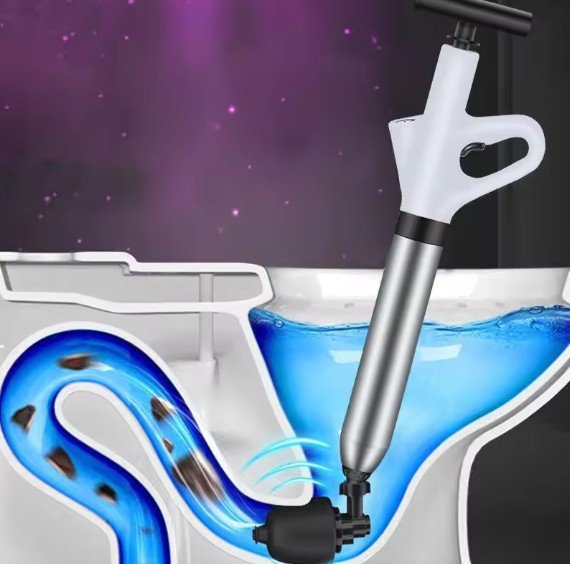 Stainless Steel Toilet Pipe Dredger Pneumatic Household High-pressure Dredging Tool Set Thickened Wall Cylinder Sturdy And Safe