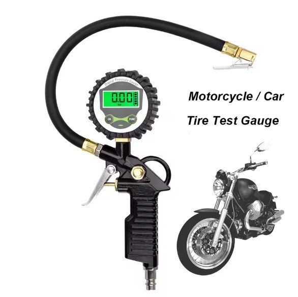 Inflator Hose With Tyre Tester Gauge Motorcycle TPMS Tire Pressure Monitor System Test Diagnostic Tool Car Accessories Universal