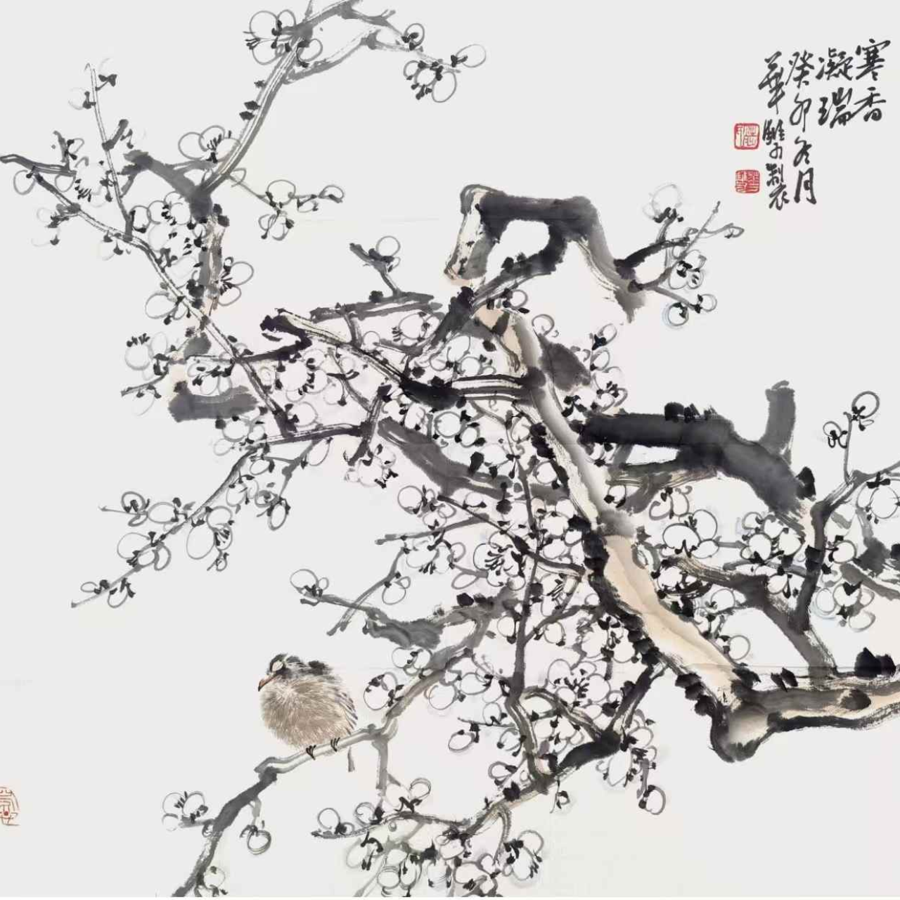 Zhao Huashuang’s painting：Cold Fragrance and Tranquil Auspiciousness-寒香宁瑞