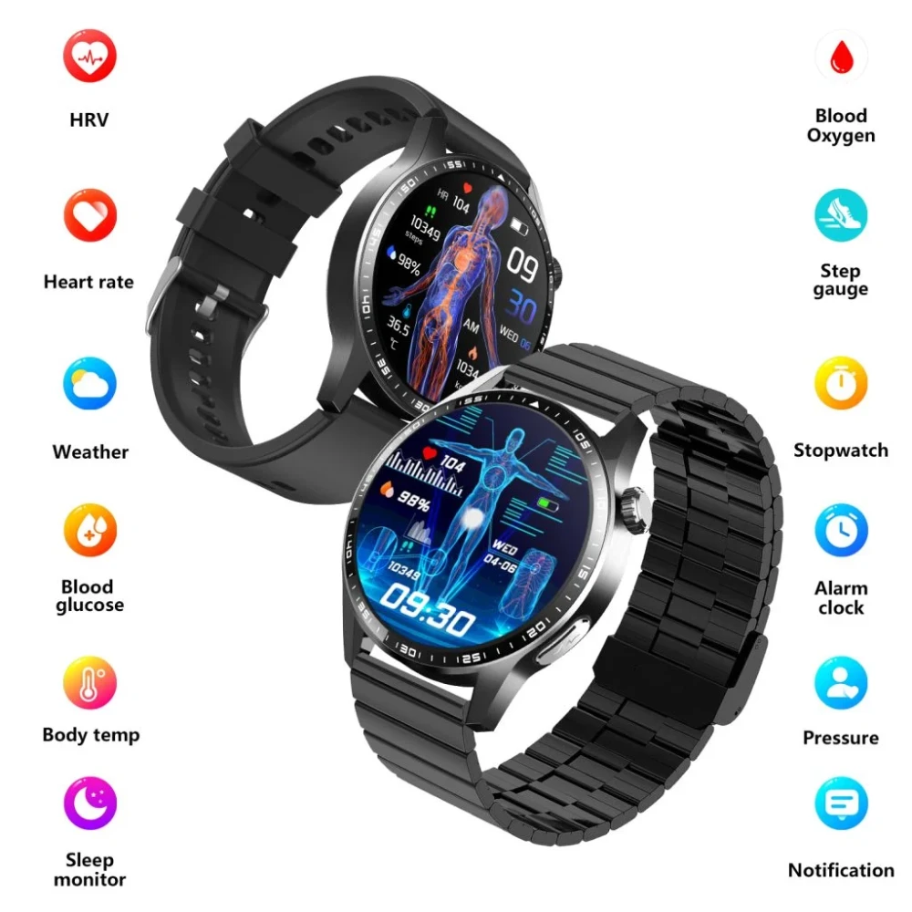Smart Watch KNAX-F400 (F400 watch) for Men Women [46mm], Bluetooth Call, 24/7 Heart Rate/SpO2/Sleep/Stress Level Monitor, 120+ Sports Modes, GPS Fitness Tracker, Water Resistant Smartwatch for Android