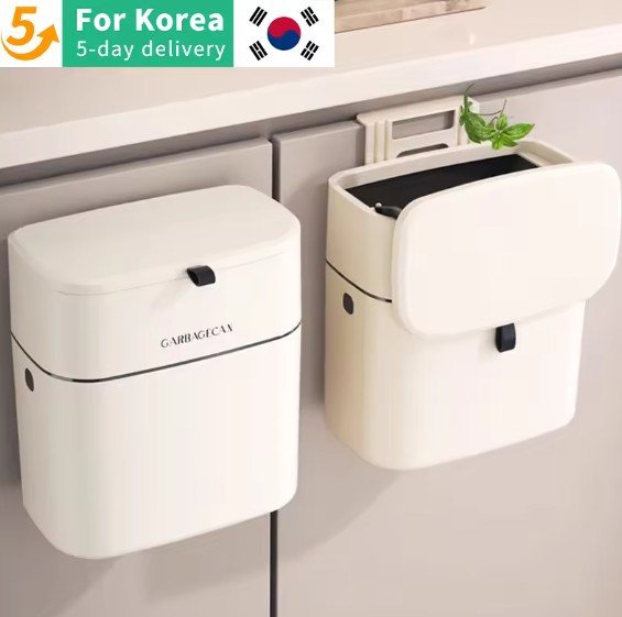 Stylish Hanging Trash Can for Household Toilets - Large Capacity, Square Design, Convenient Clamshell Lid