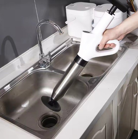 Stainless Steel Toilet Pipe Dredger Pneumatic Household High-pressure Dredging Tool Set Thickened Wall Cylinder Sturdy And Safe