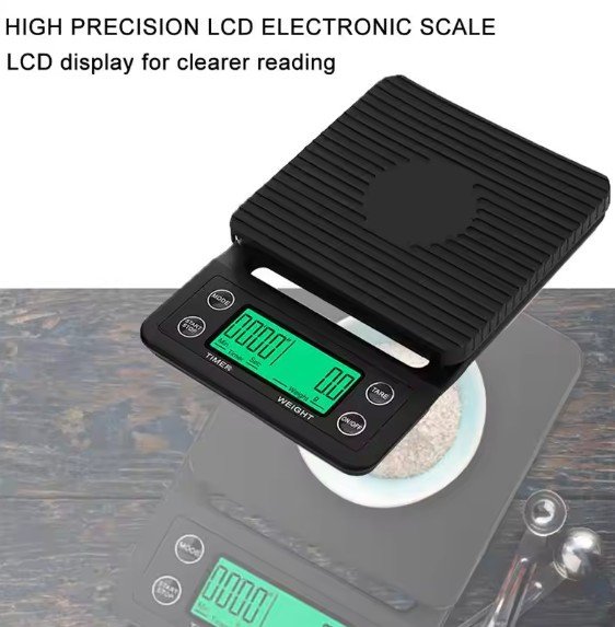 1pc Black Precision Coffee Dropping Scale 0.1g Coffee Dropping Scale With Timer Digital Kitchen Scale High Precision LCD Scale