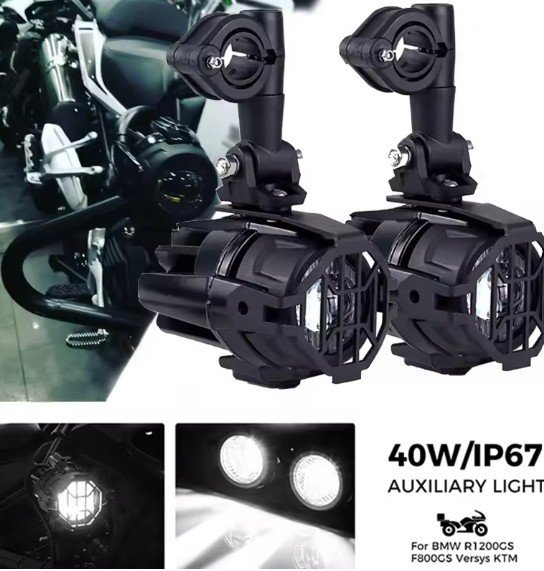 2 Pcs 40W LED Auxiliary Lamp 6000K Super Bright Fog Driving Light Kits Led Lighting Bulbs DRL For Motorcycle BMW K1600 R1200G