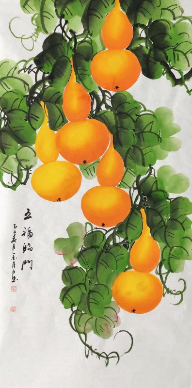 Jin Yue’s painting：Yu Fu Ling Meng-玉福临门