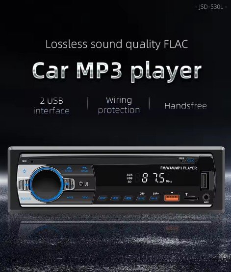 Car Radio Stereo Player Digital Bluetooth MP3 Player JSD-530 520 60Wx4 FM Audio Stereo Music USB/SD with In Dash AUX Input