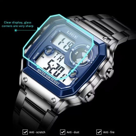 LIGE 2025 NEW Luxury Brand Men Watch Military Digital Watches Sport Wristwatch Mens Waterproof Clock Male Relogio Masculino