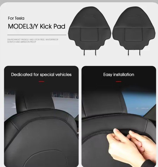 Car Seatback Protector for Tesla Model Y Model 3 Seat Back Protective Child Anti-Kick Mats Black Leather Interior Accessories