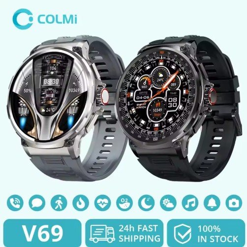 COLMI V69 1.85 Inch HD Bluetooth Call Smart Watch Men Sports Fitness Tracker Heart Monitor 710mAh Smartwatch For XIAOMI Android